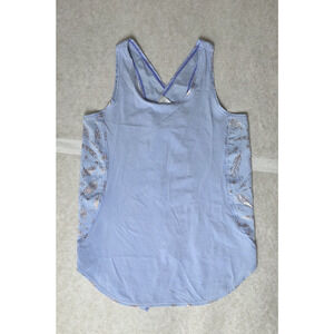 ivivva Tank Top sz 14 Free To Run Singlet Purple Rose Gold Run Loose Wrap Back